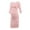 Pink, variant on Annhoo Pregnant Maxi Dress Comfy Striped Crew Neck Butt Lifting Long Sleeve Shapewear Casual Maternity Dresses for Women