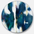 thumbnail image 1 of Designart 'Blue Glam Texture I' Glam Metal Circle Wall Art, 1 of 3