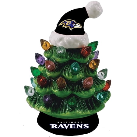 Baltimore Ravens 8 Light Up Ceramic LED Christmas Tree