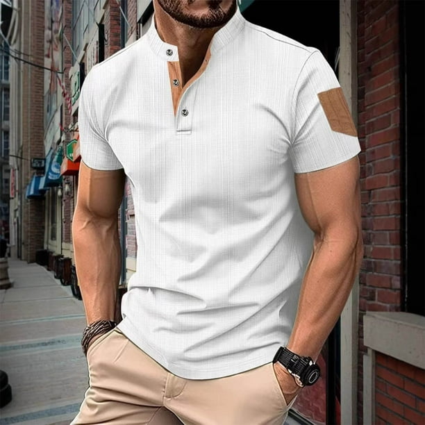 pstuiky camisetas para hombre, Camiseta informal de manga corta para hombre, color liso, cuello redondo, para correr, hacer ejercicio y fitness ropa de hombre xl