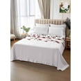thumbnail image 2 of Red Roses King Size Flat Sheet, Wrinkleproof & Fadeproof Cooling Flat Bed Sheet Only, Spring Floral Summer Botanical Weeping Breathable Soft Bedding Top Sheets 105 x 98 Inches, 2 of 8