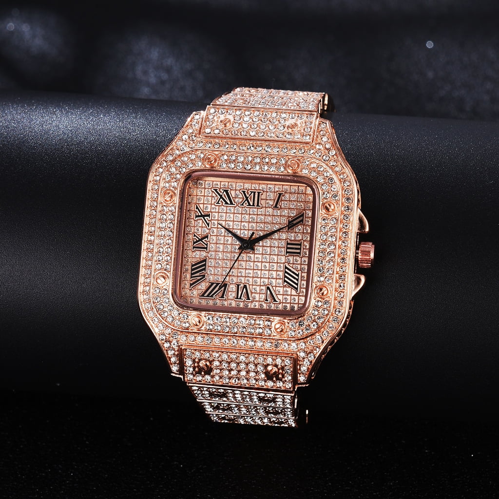 Luxury Moissanite Iced Out Watches, Hip Hop Bust Down Unisex