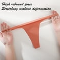 thumbnail image 6 of Womens Ice Silk Unseamed Thongs Low Waist High Cut Bikinis Underwear Hipsters T Back Panties, 6 of 8