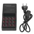 thumbnail image 1 of 12 Ports USB Charging Station, Smart EU Plug AC 100-240V Super Compatibility Multi Port USB Charger 12A High Power  For Mobile Phones For MP3 For DV EU Plug, 1 of 8