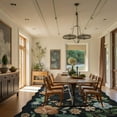 thumbnail image 3 of Moynesa 9'x12' Floral Washable Area Rugs, 9x12ft Soft Bedroom Large Rug for Living Room Ultra-Thin Non Slip Dining Room Rug, Stain Resistant Boho Rugs Easy Clean Throw Carpet for Office,Black, 3 of 7