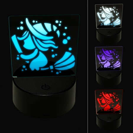 

Halloween Witch on Broomstick LED Night Light Sign 3D Illusion Desk Nightstand Lamp