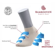 Bambooven Bamboo Ankle Socks for Women, Odor-Free, Size 6-9, 3 Pairs