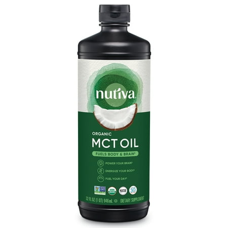 Nutiva Organic MCT Oil from Coconut, Unflavored, 32 Fl Oz