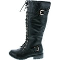 thumbnail image 2 of Forever Link Women's Knee High Buckle Riding Boots, 1.5" Heel, Black, 7, 2 of 7
