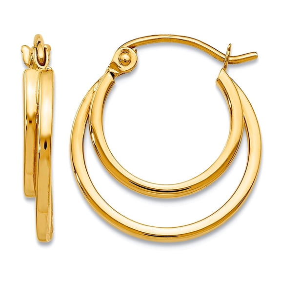 10k Solid Yellow Gold Polished Hinged Hoop Earrings 17x15.7mm Wide 2.5mm Thick Hoop Earring for Women