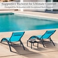 thumbnail image 3 of Patio Chaise Lounge, Pool Chaise Lounge Chairs Set of 3 with Pillow, Side Table & 5-Position Adjustable Backrest, Sunbathing Recliner for Poolside, Deck & Backyard (Turquoise Blue), 3 of 14