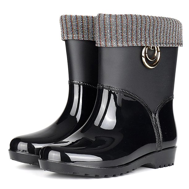 Moda Mujer Wellington Short Wellies Lluvia Botas de nieve Zapatos