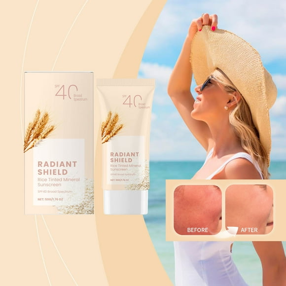 Riforla Rice Tinted Sunscreen Moisturizing Sunscreen Lightweight Texture with Rice Extract Oil Sunscreens Khaki