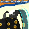 thumbnail image 5 of Sunflower and Grid Black Pattern 17" Waterproof Oxford School Backpacks for Teens, S-Shape Padded Straps, for School, Travel, Hiking, Camping, 5 of 5