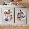 thumbnail image 4 of Photo Rotating Page-Turning Ornaments, 12-Slot Rotating Photo Album, Personalized Picture Flip Book Frame, Table Decoration Creative for Friends, Couple (White), 4 of 7