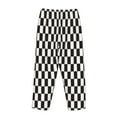 thumbnail image 5 of Junzan Black And White Checkerboard Women'S Pajama Pants Drawstring Comfy Sleep Bottoms With Pockets, 5 of 9