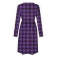 thumbnail image 4 of Odbmxy Women Midi Dress Plaid Fall Tunic Long Sleeve Smock Casual Shift Dress for Women Loose Everyday, 4 of 7