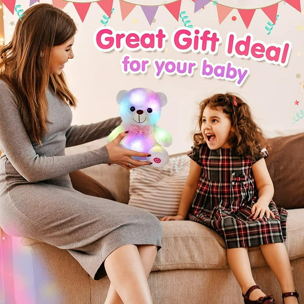 Oso De Peluche Con Luz LED – Suave Y Pequeño, Ideal Como Luz Nocturna Y Compañero De Viaje Para Niños Y Niñas