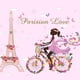 thumbnail image 1 of Pegatinas de pared Torre Eiffel de París, calcomanías de pared, pegatinas repetibles, decoración de pared para dormitorio de niñas, 1 of 8