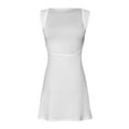 thumbnail image 4 of Women's Casual Tennis Dress Sleeveless Open Back Athletic Dress with Built In Shorts and Pockets for Comfortable Sporty Style Womens Casual Trendy Midi Dresses, 4 of 8