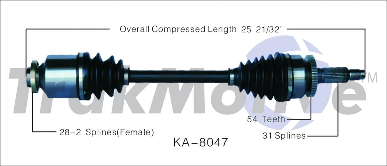 CV Axle Shaft Fits select: 2014-2016 KIA SPORTAGE, 2006-2011 KIA SEDONA