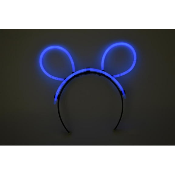 DirectGlow 5 Count Blue Glow Stick Bunny Ears Fun Neon Party Supply Favors