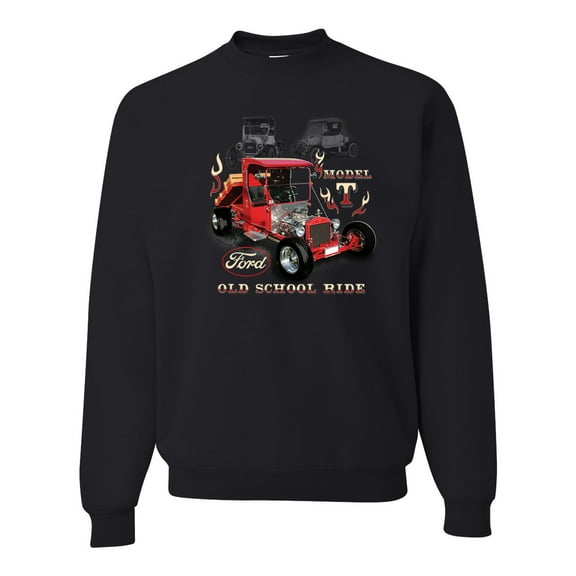 Ford Model T Roadster 1923 Old School Ride Classic Vintage | Mens Cars and Trucks Crewneck Graphic Sweatshirt, Black, Small