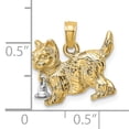 thumbnail image 3 of 14k Two-Tone 3-D Cat w/ Dangling Bell Charm K9470, 3 of 5