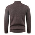 thumbnail image 6 of ZCFZJW Mens Full Zip Cardigan Sweater Lightweight Casual Long Sleeve Basic Slim Fit Knit Sweaters Stand Collar Fall Winter Ribbed Cardigan Coffee M, 6 of 8
