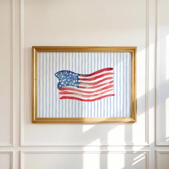 American Flag Print, American Flag , Abstract American Flag Dorm Decor, College Dorm American Flag Wall Art Home Decor #700, Unframed Poster Size 8x12