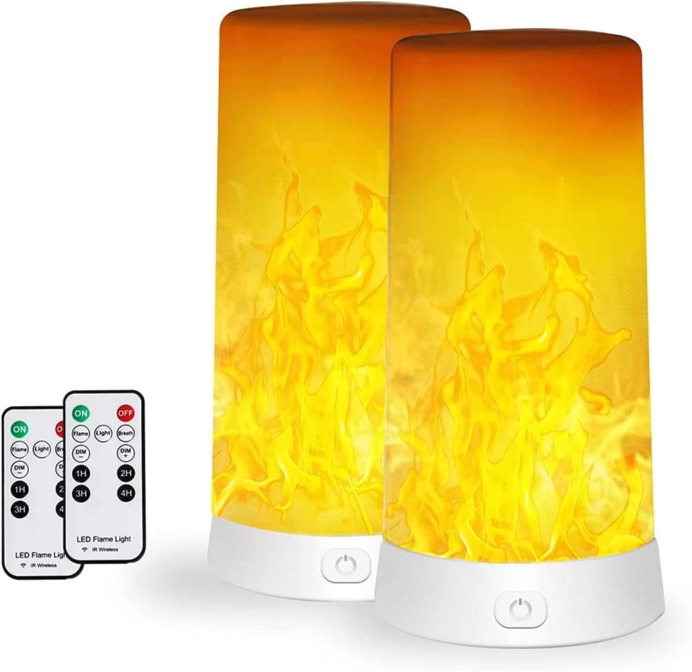 Afdeling Tekstschrijver Tienerjaren 2 PCS LED Flame Effect Flickering Flame Lamp with 3 Lighting Modes and  Remote - Walmart.com