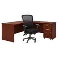 thumbnail image 1 of Scranton & Co Engineered Wood L-Desk with Drawers in Mahogany, 1 of 7