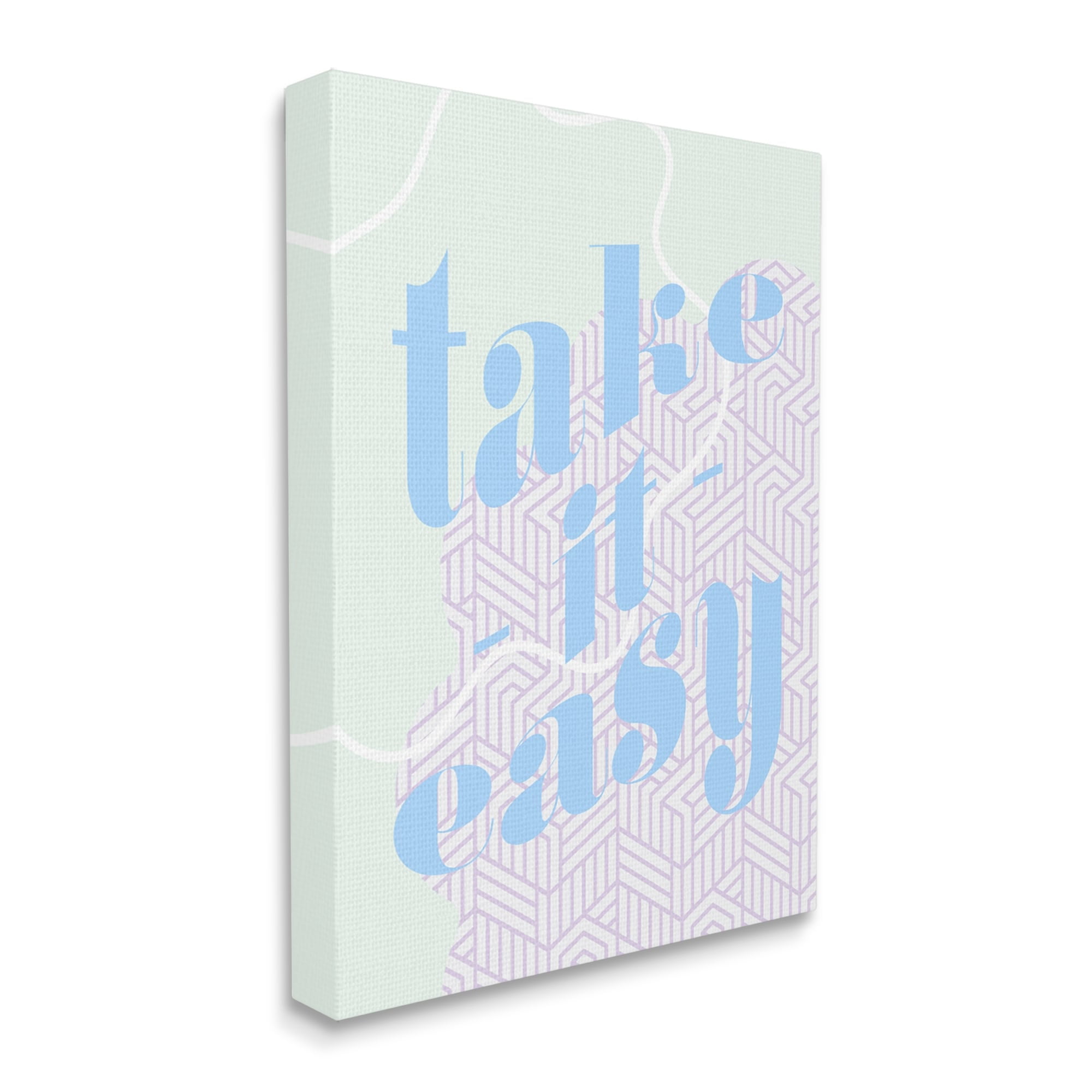 Stupell Industries Take It Easy Pastel Geometric Religious Painting Gallery Wrapped Canvas Print Wall Art