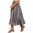 thumbnail image 4 of Falda midi impresa de verano bohemia para mujer, con cintura alta elástica, estilo A, talla XL, azul oscuro, 4 of 6