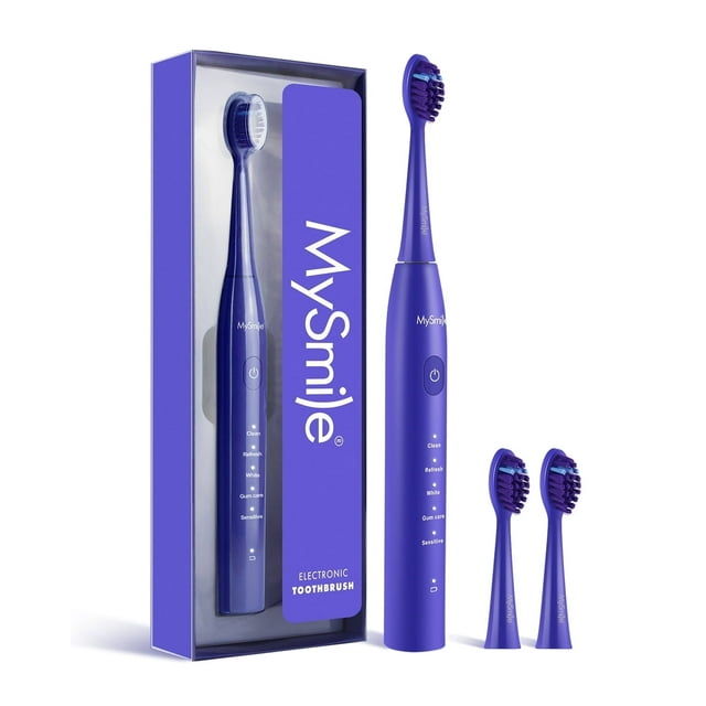 MySmile Cepillo Eléc. Sónico DY156 Adultos, Motor Súper Vibr., Limpieza Prof., Recargable, Seguro Esmalte, 3 Cabezales, 5 Modos, 60 Días x Carga, Azul