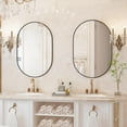 thumbnail image 3 of CONGUILIAO Wall Mounted Mirror, 2 Pieces 20" x 30" Oval Bathroom Mirror, Black Vanity Mirror w/ Metal Frame Decor for Bahroom, Bedroom, 3 of 9