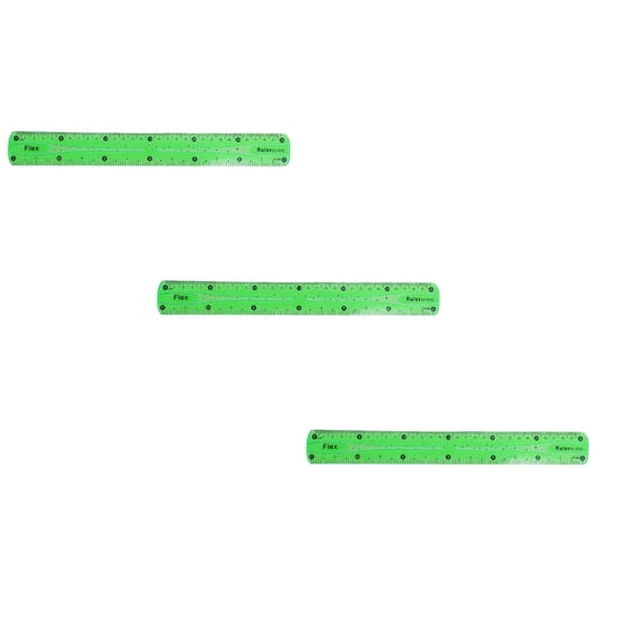 Dusknt Flexible Ruler 12 Inch, Bendle Plastic Ruler Soft, Unbreakle Ruler for Sch00l Supplies, Shatterproof, 3 Pc