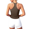 thumbnail image 6 of Duoif Womens Tank Tops Ribbed Racerback Workout Tank, Built-In Bra Athletic Top Womens Shirts Khaki S, 6 of 6
