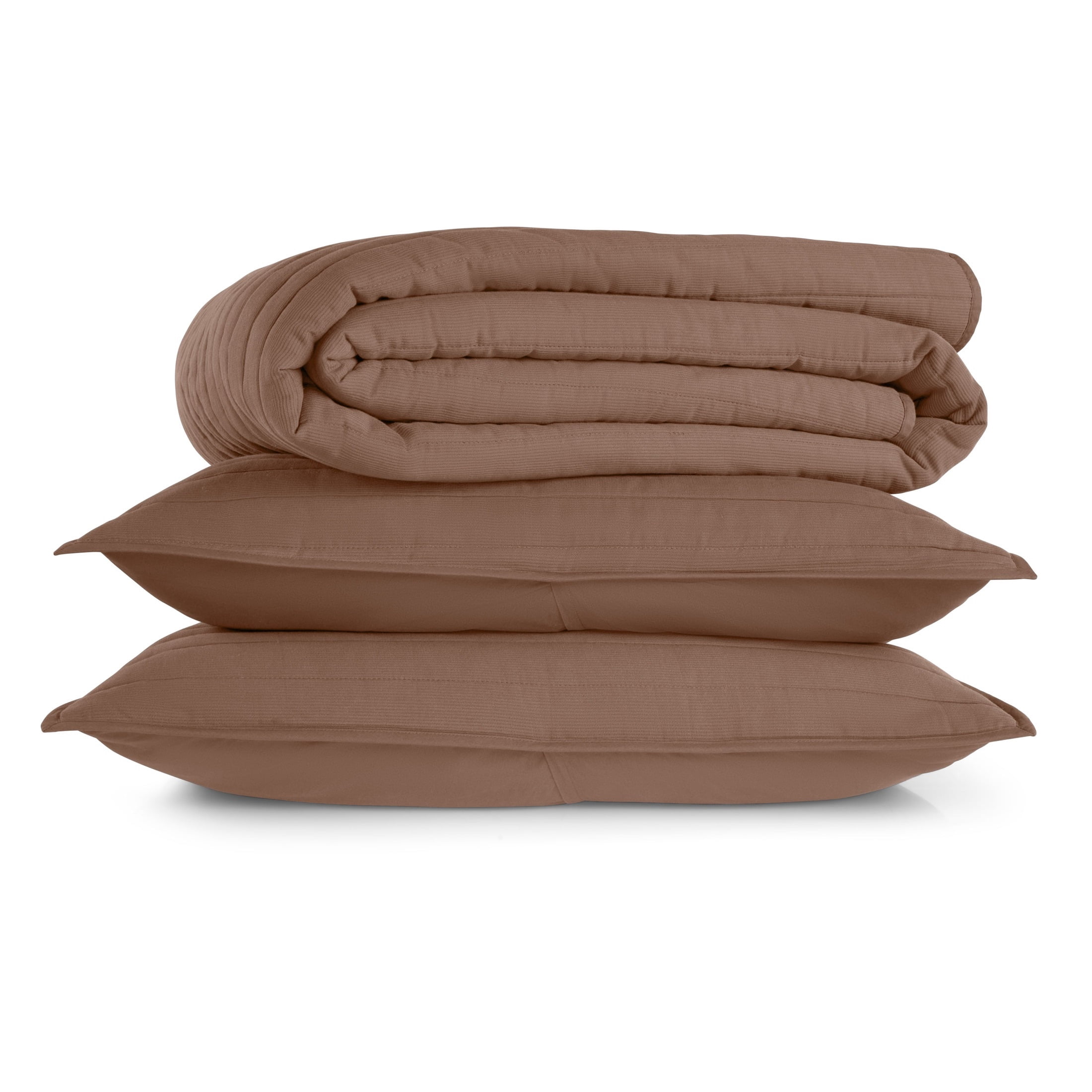Allswell Linen Blend 3-Piece Quilt Set, Full/Queen, Savannah Taupe Brown