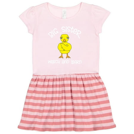 

Inktastic Big Sister Chick White Text Gift Toddler Girl Dress