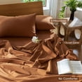 thumbnail image 6 of MooMee 100% Washed Cotton Duvet Cover Set Queen Size Linen Like Textured Breathable Lightweight 3-Piece (Dark Orange, 90"x90"), 6 of 7