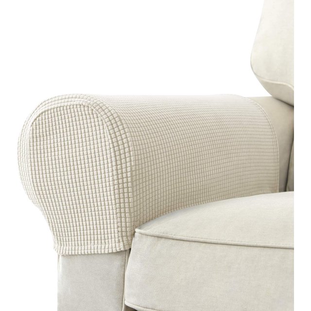 Hweilai Set of 2 Stretch Sofa Armrest Covers Non-Slip Furniture Protector Armrest Covers for Recliner Sofa