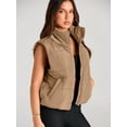 thumbnail image 5 of Puffer Vest Women Sleeveless Winter Cropped Outerwear Warm Puffer Lightweight Stand-up Collar Down with Pockets, 5 of 12