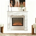 thumbnail image 5 of MINESTIA Modern Fireplace Mantel, Wooden Freestanding Fireplace Surround with Leg for Electric Fireplaces, 5 of 8