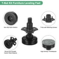 thumbnail image 2 of Uxcell 4-Pack de patas de muebles, rosca de 3/8"-16 con kit de tuercas en T, niveladores de muebles ajustables, soporta 1320LBS para mesas/gabinetes/bases [Negro], 2 of 6