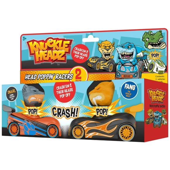 Juguetes para coches de carreras, Knuckle Headz, paquete de 2 unidades, con la cabeza reventada