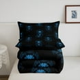 thumbnail image 5 of Manfei Black Blue Damask Comforter Set Twin Size for Boys Girls,Halloween Skull Skeleton Bones Twin Comforter Sets Microfiber for Kids Teens Adult,Gothic Spooky Bohemian Breathable Bedding Set, 5 of 8