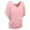 Pink, variant on Ashirexll Ladies Tops and Blouses, Short Sleeve Tops for Women, Fashion Casual Women Plus Size Solid Short Sleeve Blouse V-neck Loose T-shirts