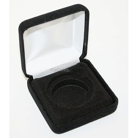 - Lot of 5 Black Felt COIN DISPLAY GIFT METAL BOX holds 1-IKE or Silver Eagle ASE