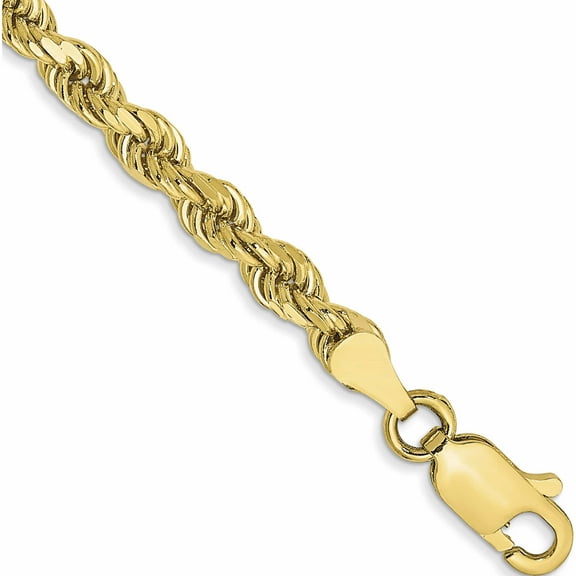 10K Yellow Gold 3.5mm Diamond-Cut Rope Chain (7 X 3.5) Made In Peru 10k025-7